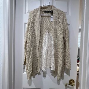 Woven Lace Open Weave Cardigan 🤎 NWT